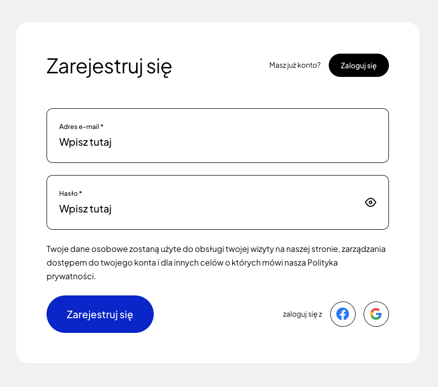 Formularz rejestracji