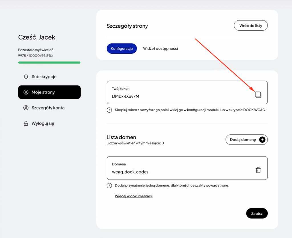 wcag token copy