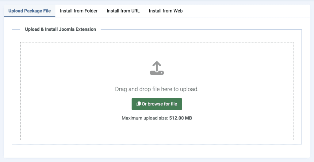 Joomla accessibility upload