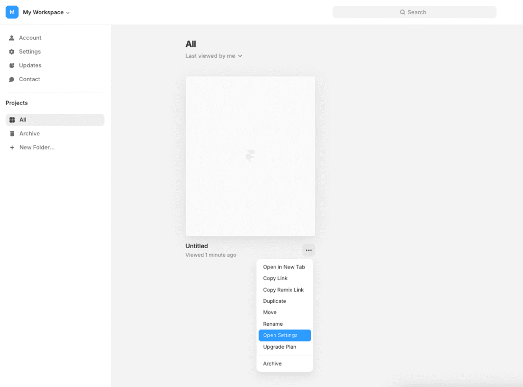 framer open settings