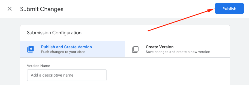 GTM - publish