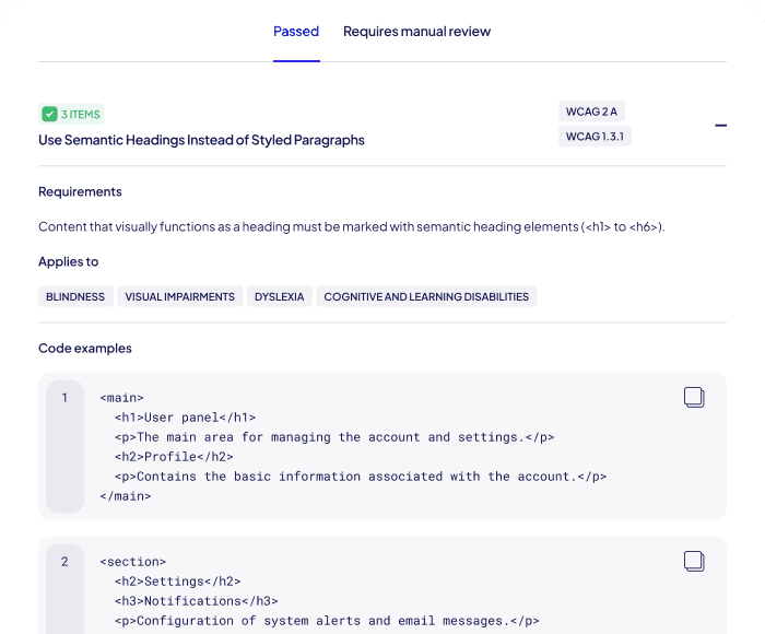 Automatic audit result