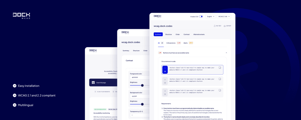 Dock Accessibility Checker for Google Chrome and Firefox