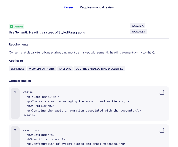 Automatic audit result